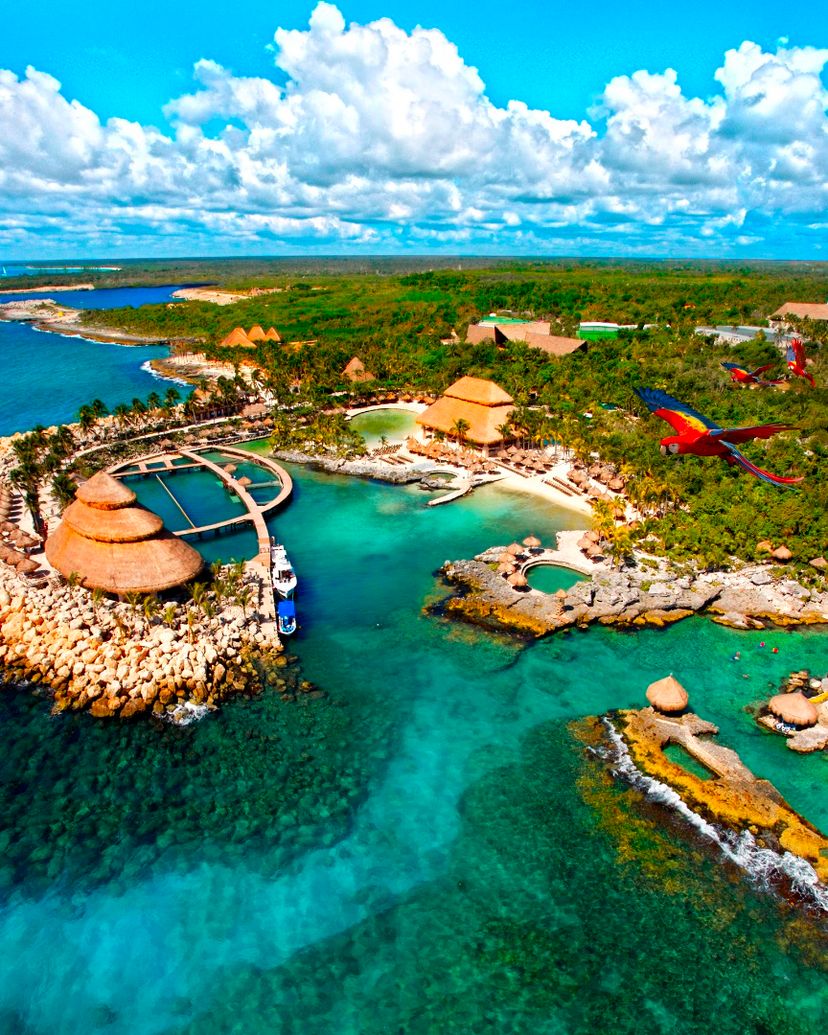 Panoramic view of Xcaret Park in Yucatan Peninsula, Mexico.