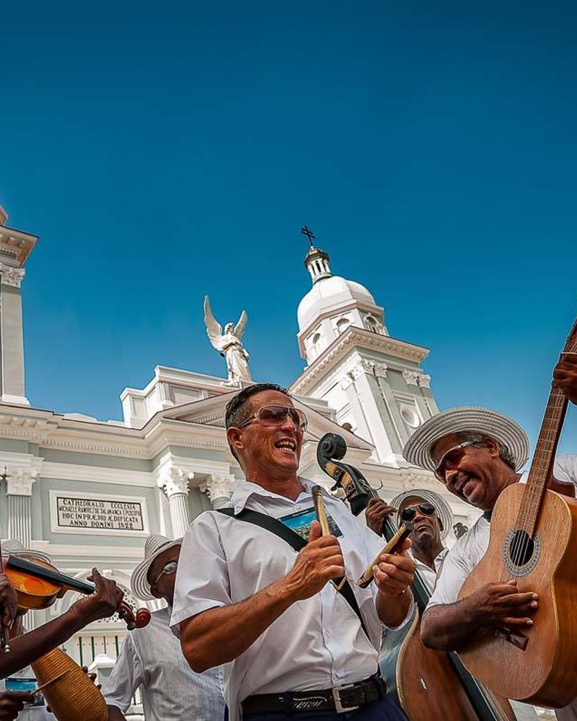 The Cespedes Central Park panoramic view, Santiago de Cuba, Cuba.