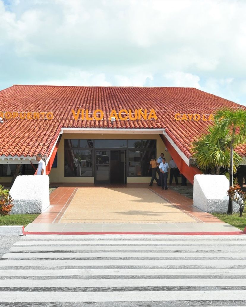 Vilo Acuña International Airport panoramic view, Cayo Largo del Sur, Cuba.