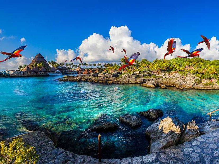 Xcaret Park, a place to have fun with its attractive attractions. Yucatan Peninsula, Mexico.