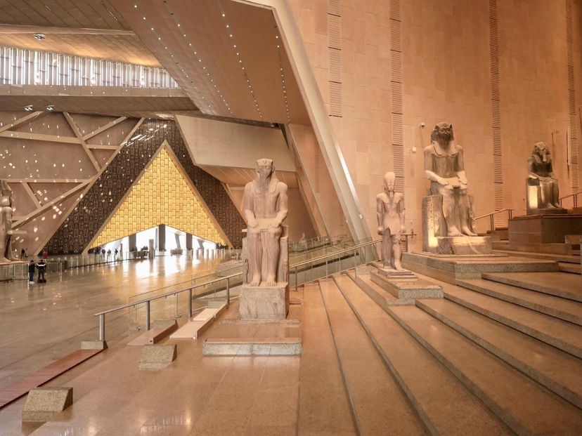 The Grand Egyptian Museum (The GEM) interior view, Giza, Egypt.