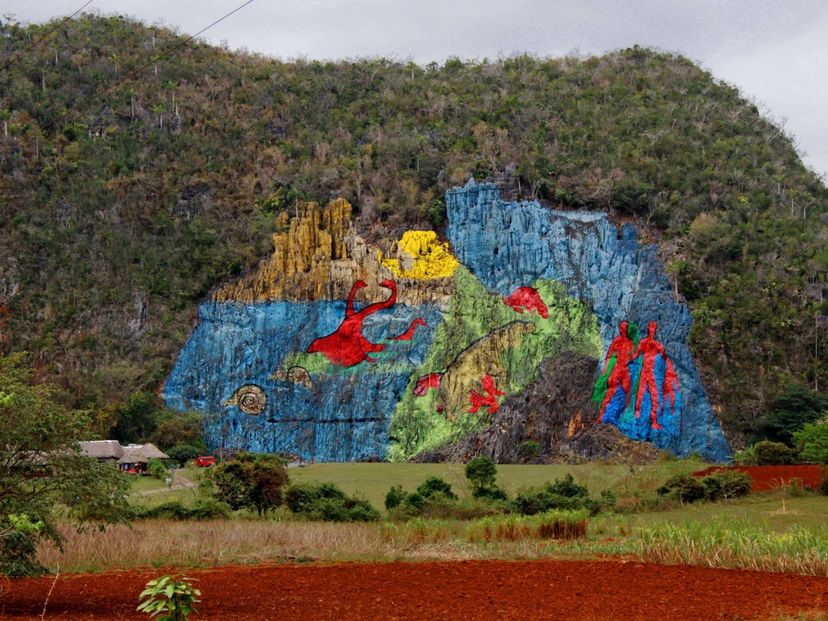 The Prehistory Mural panoramic view, Viñales Valley, Pinar del Río, Cuba.