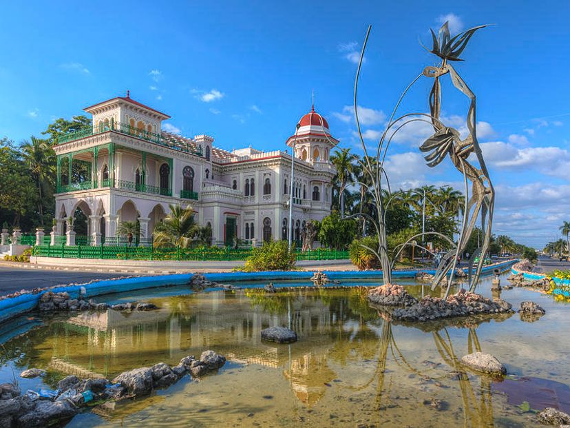 The Palacio de Valle panoramic view, Cienfuegos city, Cuba.