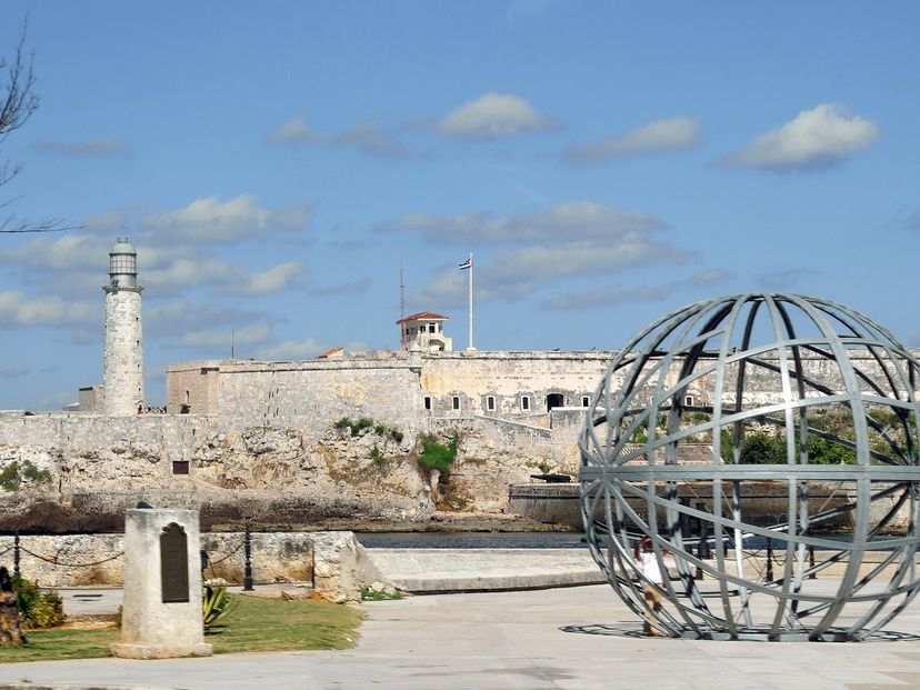 Los Tres Reyes del Morro fortress panoramic view, Old Havana, Havana, Cuba.