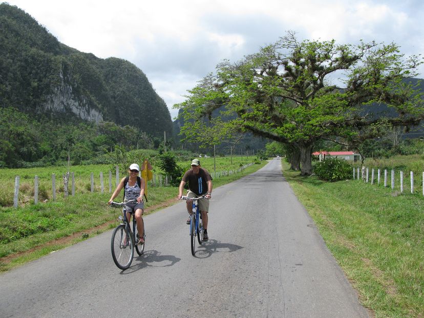 Cycling tour an Amazing Loop, Viñales valley National Park, declared a Cultural Heritage Site by UNESCO, Pinar del Río