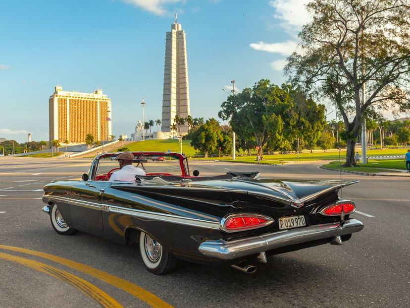 Ride in Oldtimer car in Havana, Cuba.