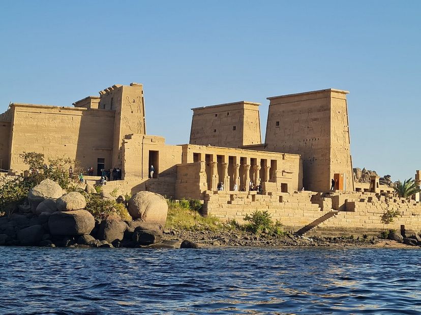 THE TEMPLE OF PHILAE panoramic view, Aswan, Egypt.