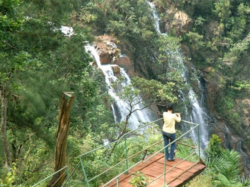 GUAYABO WATERFALL panoramic view, Pinares de Mayari, Holguín, Cuba.