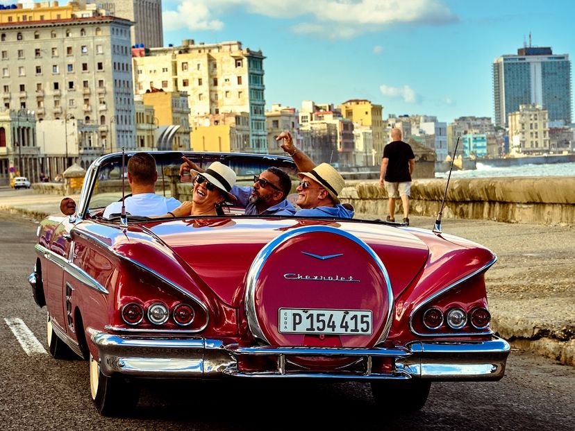 Ride in Oldtimer car in Havana, Cuba.