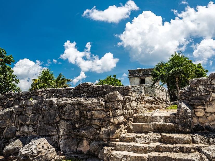 Tulum Archaeological Site, vestiges of ancient civilizations. Yucatan Peninsula, Mexico.