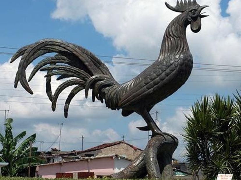 Gallo de Morón monument, Morón, Ciego de Ávila, Cuba.