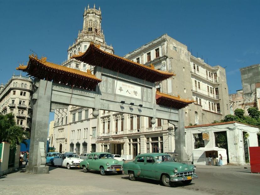 Havana's Chinatown (barrio chino de La Habana) panoramic view, Old Havana, La Habana, Cuba.