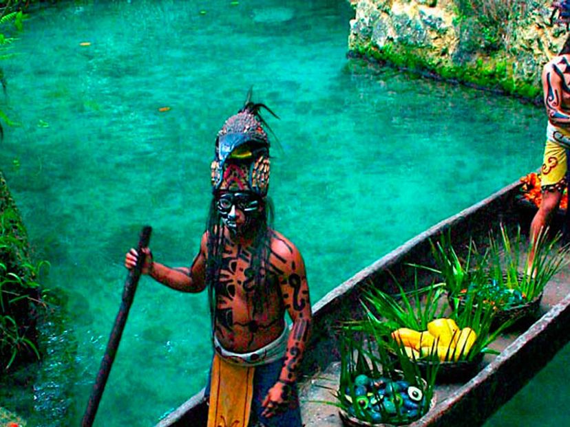 Xcaret Park, a place to see incredible and attractive attractions. Yucatan Peninsula, Mexico.