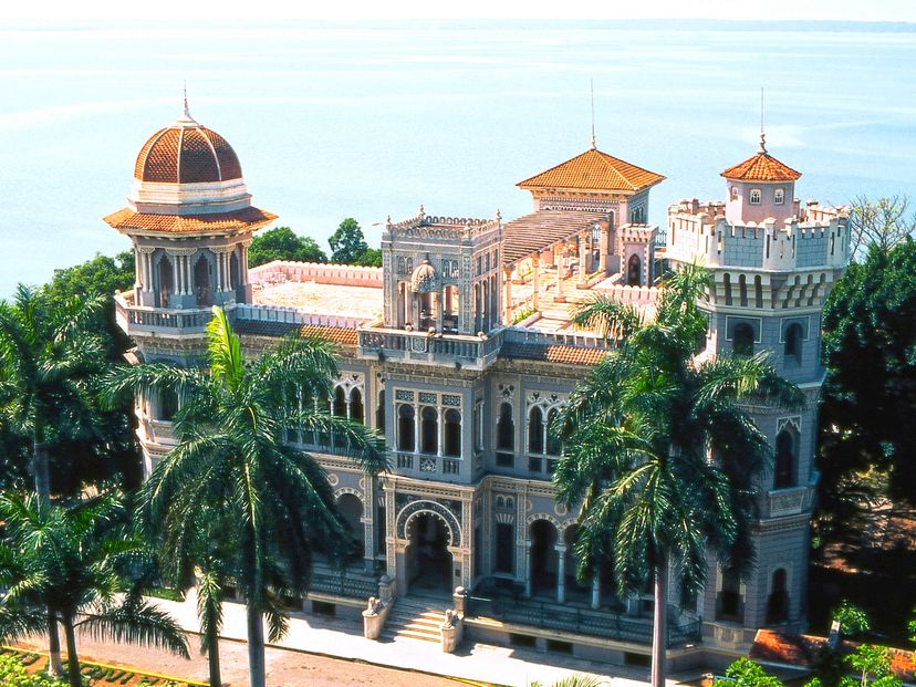 Palacio de Valle panoramic view at Cienfuegos city, “Ride to Cienfuegos, Santa Clara & Remedios in Old Fashion American Classic Cars” Overnight Tour (2 days / 1 night)