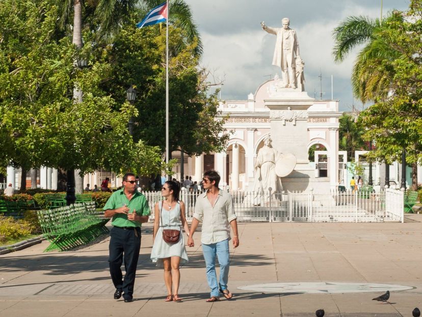 José Martí Central Park panoramic view, Cienfuegos city, Cienfuegos, Cuba.