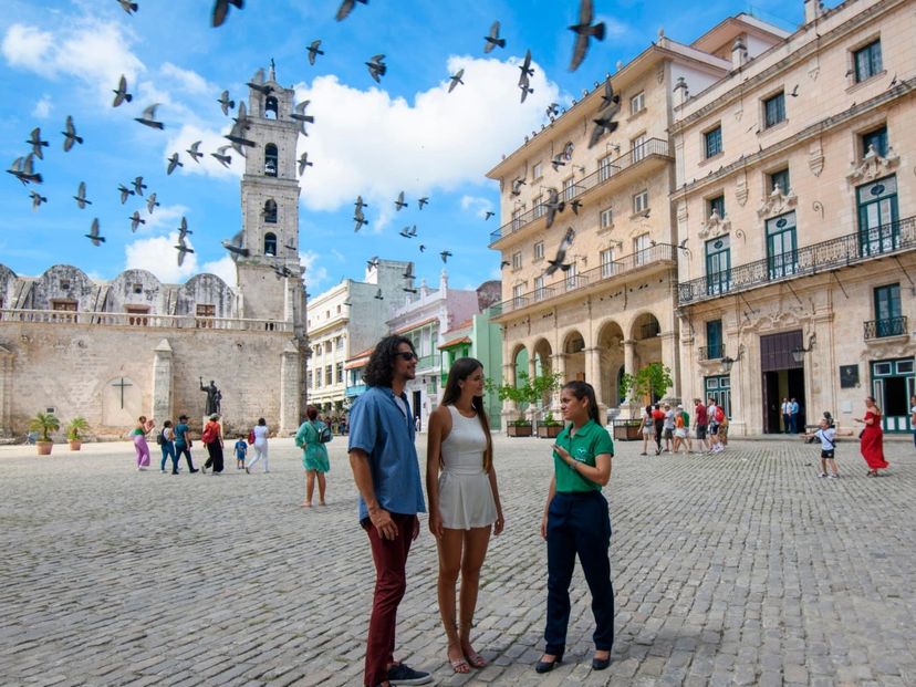 San Francisco de Asis square panoramic view, Old Havana, Cuba.