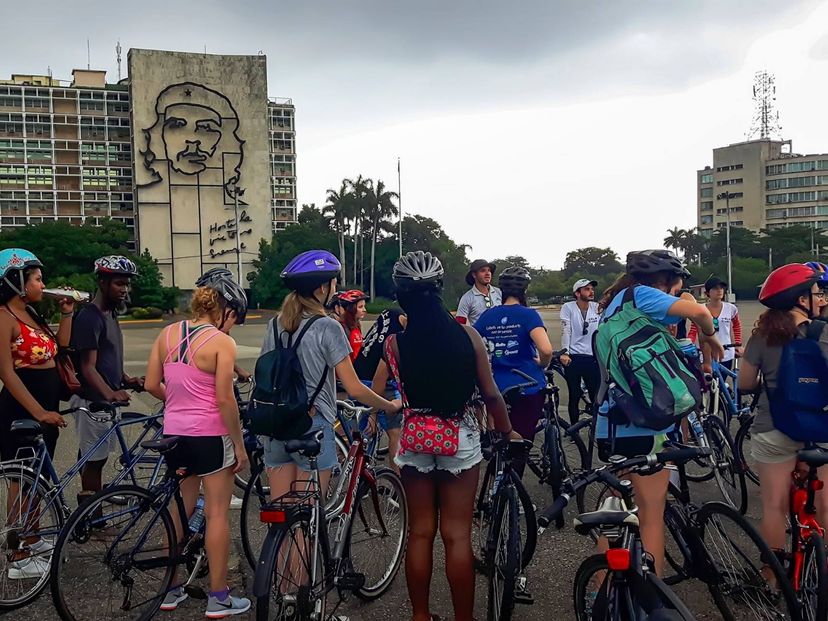 The Revolution Square panoramic view, Vedado, Havana, Cuba. Cycling tour “Havana, Multicolor Route”
