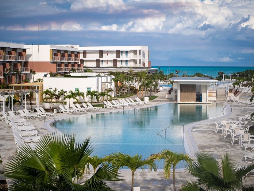 Hotel's pool panoramic view.
