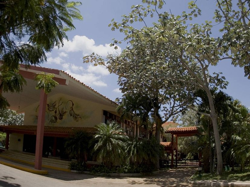 Hotel entrance panoramic view