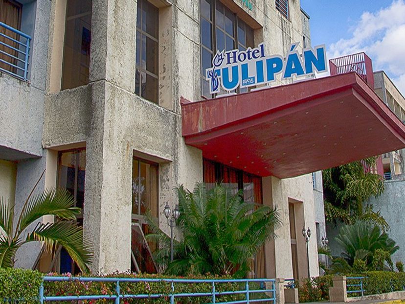 Hotel entrance panoramic view