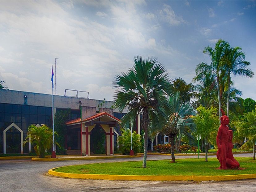 Hotel entrance panoramic view