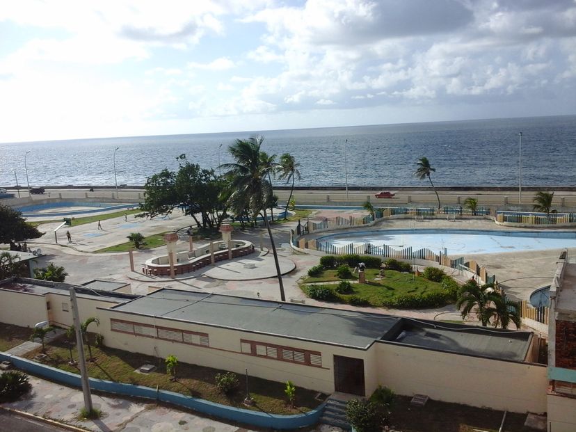 The Havana Malecon and sea view from the Apartment's balcony
