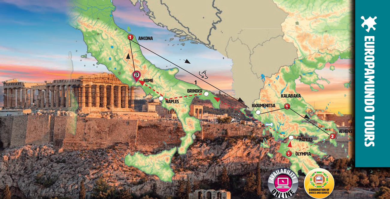 Athens Location Rome FROM ROME TO ATHENS Group Tour.